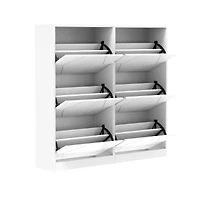 Streamdale 6-Tier Carved Shoe Cabinet for Entryway, White