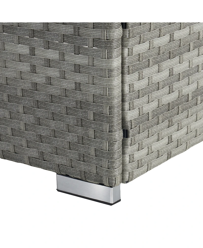 Streamdale Gray Rattan Outdoor Sofa and Deck Chair