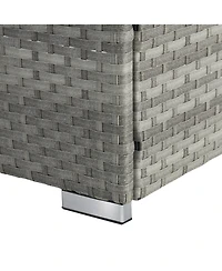 Streamdale Gray Rattan Outdoor Sofa and Deck Chair