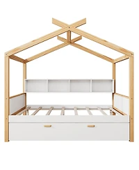 Streamdale Whimsical House Bed with Drawers and Bookshelves