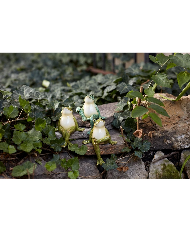Slickblue Stone Garden Frog Shelf Sitter (Set of 3)