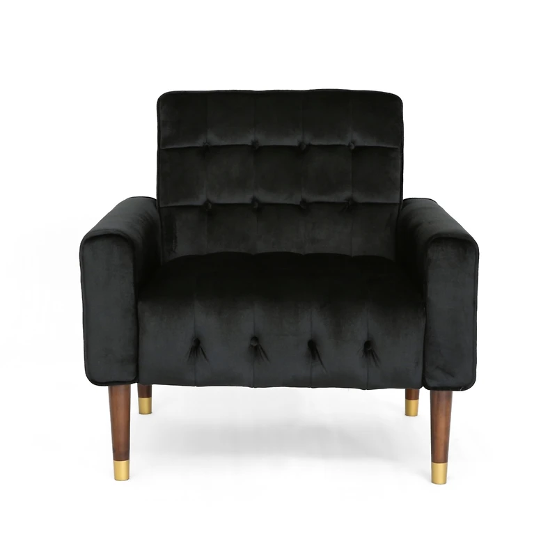 Streamdale Comfy Velvet Tufted Armchair For Living Room, Bedroom