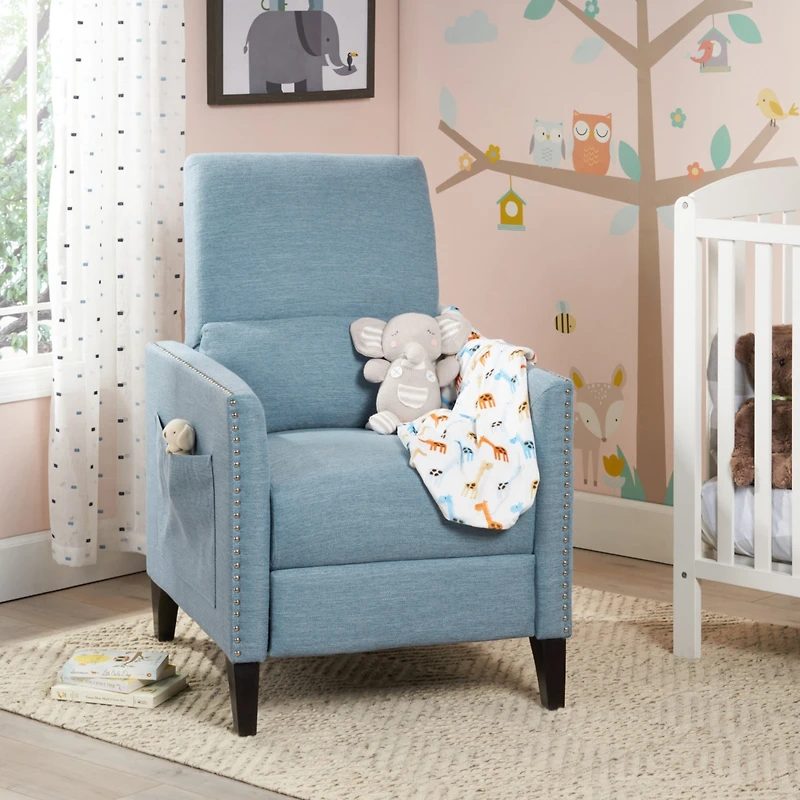 Streamdale Contemporary Push-Back Recliner With Studded Accents