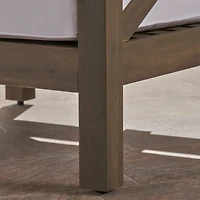 Simplie Fun Mid-Century Modern Acacia Club Chair With Water-Resistant Cushions