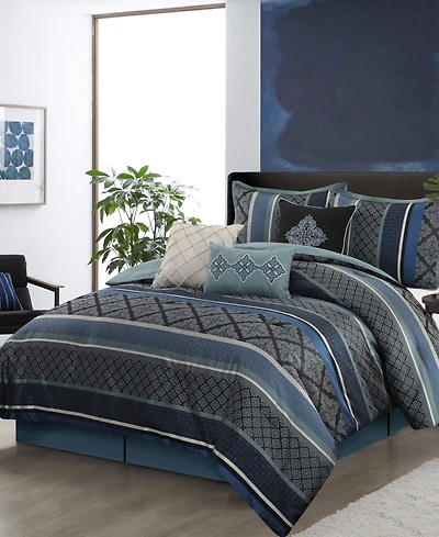 Stratford Park Tefia Jacquard Damask 7-Pc. Comforter Set