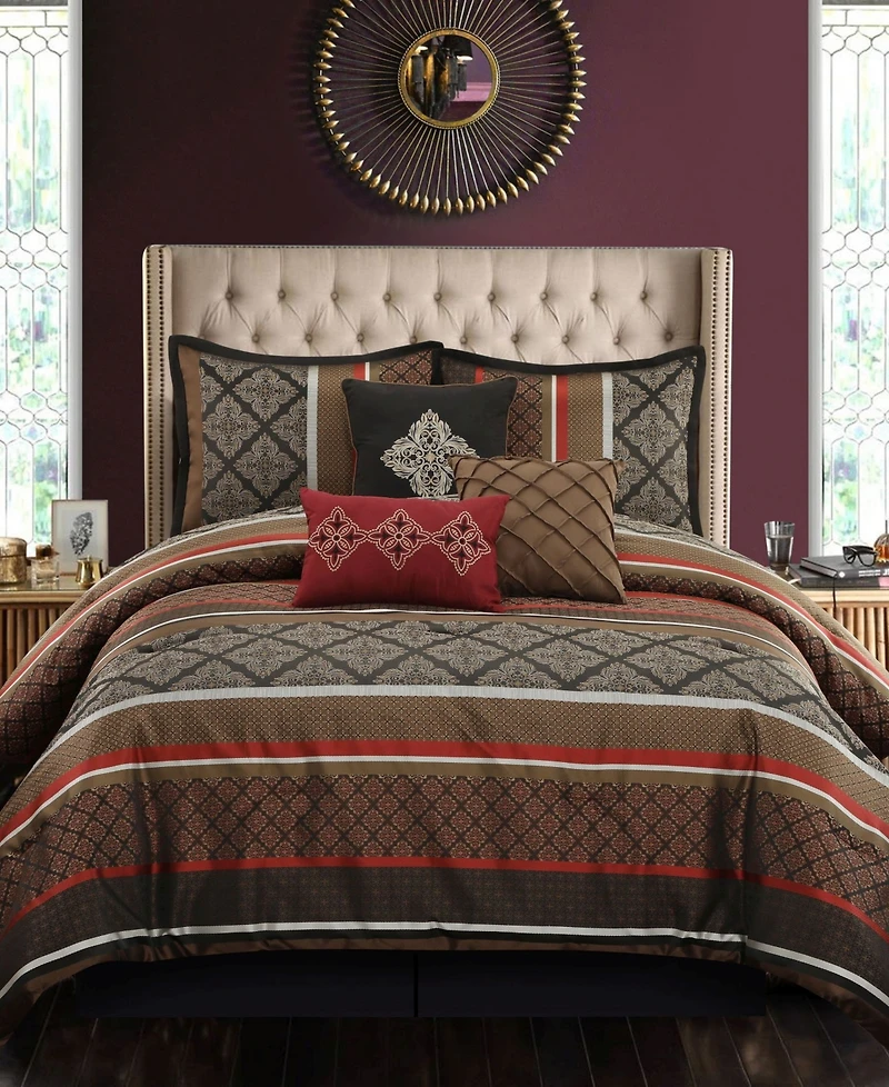 Stratford Park Tefia Jacquard Damask 7-Pc. Comforter Set
