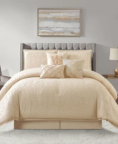 Stratford Park Velveeta Damask 7-Pc. Comforter Set, Queen