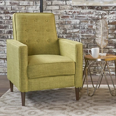 Streamdale Mid-Century Modern Button-Tufted Recliner With Beech Wood Legs