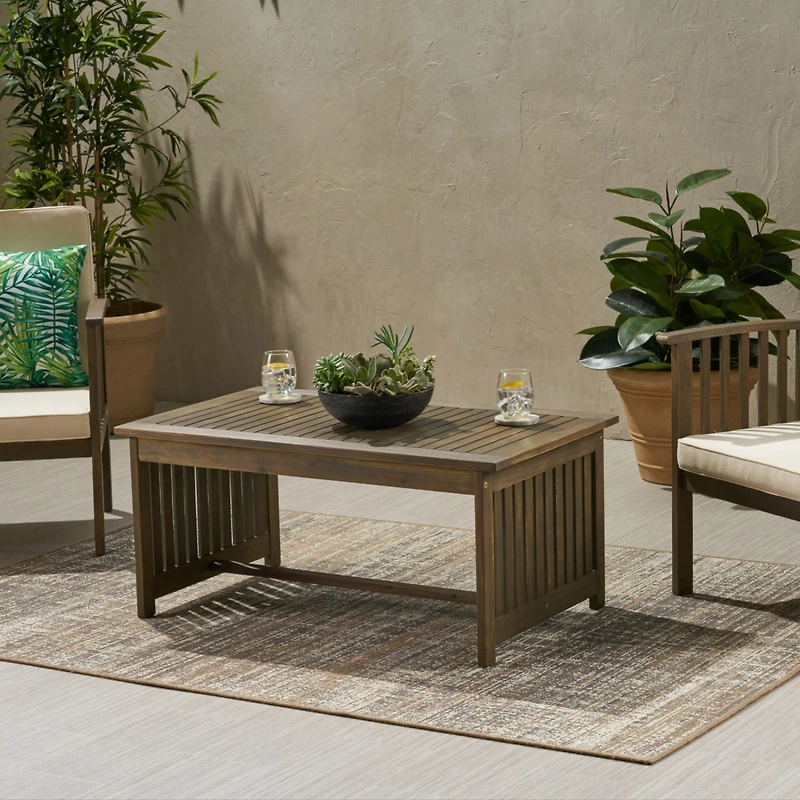 Streamdale Acacia Wood Coffee Table Outdoor Marvel For Decks And Patios