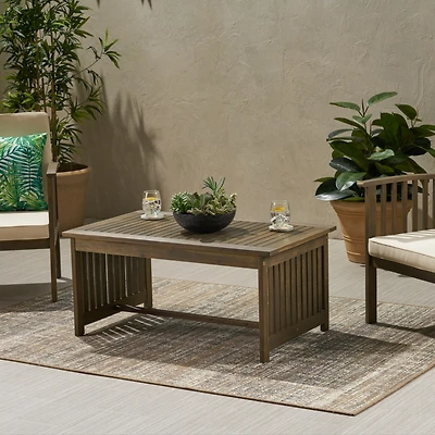 Streamdale Acacia Wood Coffee Table Outdoor Marvel For Decks And Patios