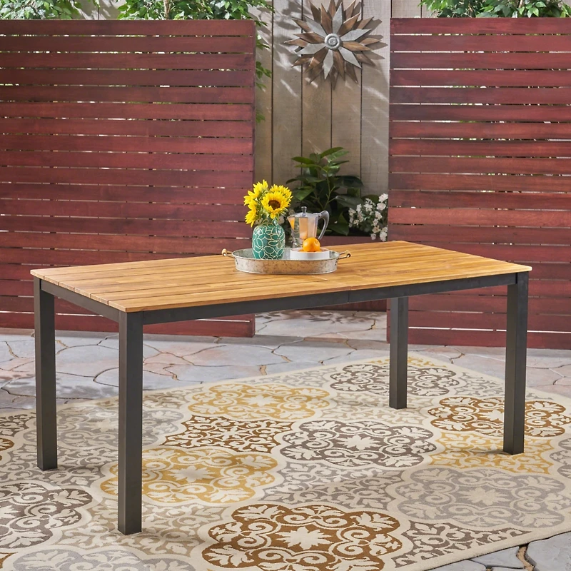 Streamdale Lisa 70" Acacia Wood Slatted Outdoor Dining Table