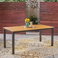 Streamdale Lisa 70" Acacia Wood Slatted Outdoor Dining Table