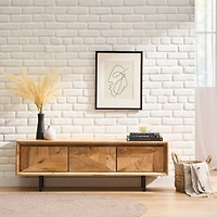 Streamdale Furniture Boho Mango Wood Tv Stand with Storage