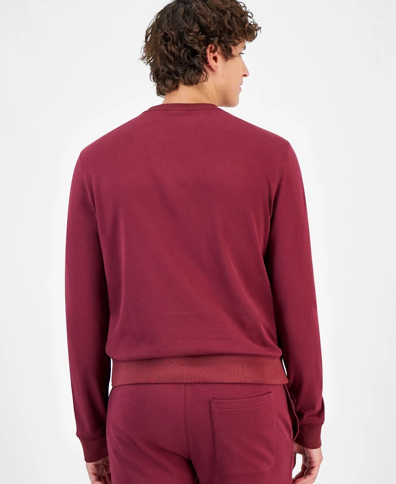 A|X Armani Exchange Men's Long Sleeve Crewneck Linear Logo Sweatshirt, Created for Macy's