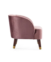 Streamdale Stylish Velvet Barrel Accent Chair with Sturdy Legs