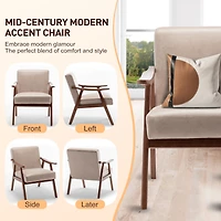 Streamdale Furniture Mid-Century Modern Velvet Accent Chair