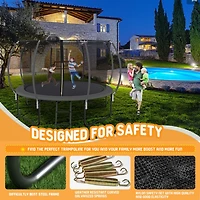 Streamdale 12' Trampoline with Safety Net & Basketball Hoop