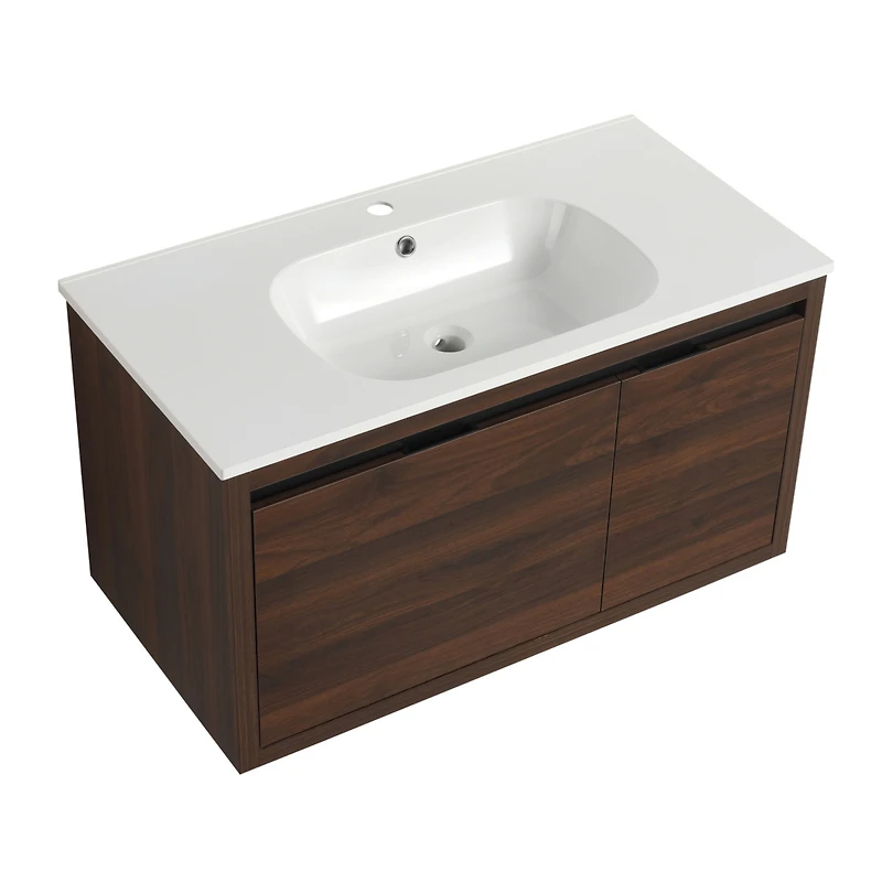 Streamdale 36" Floating Vanity with Gel Sink Ample Storage, Soft-Close, Durable