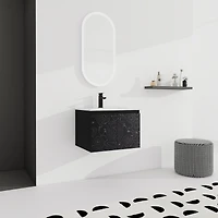 Streamdale Furniture Wall-Mounted Bathroom Vanity with Ceramic Sink & Soft-Close Doors
