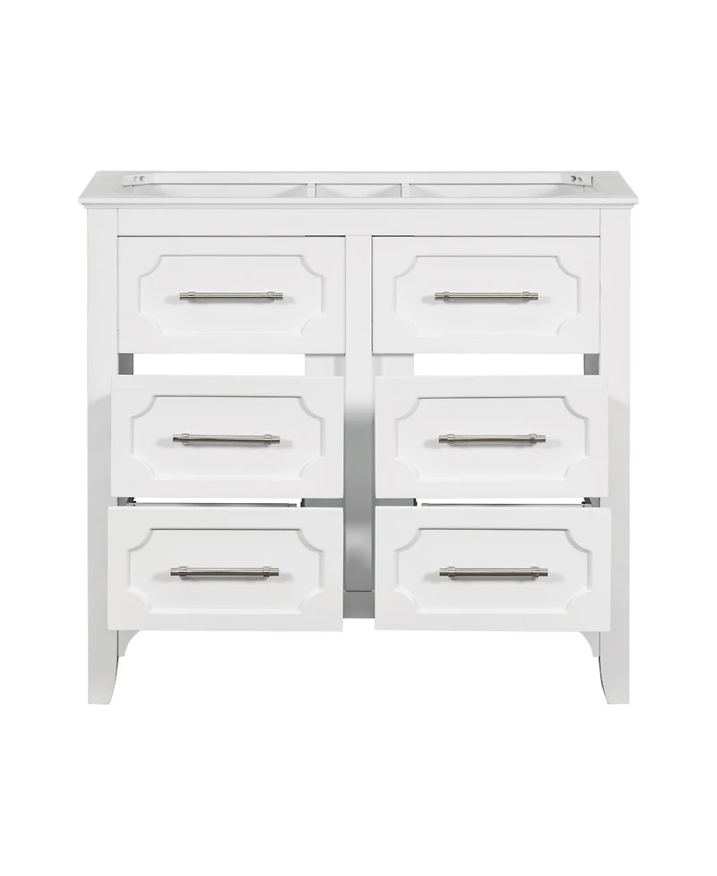 Streamdale 36'' Freestanding Bathroom Vanity with 4 Drawers, Solid Wood Frame
