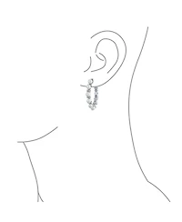 Bling Jewelry Statement Jewelry White Simulated Pearl Hoop Earrings 1.25 Diameter