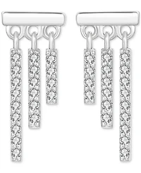 Diamond Graduated Triple Bar Drop Earrings (1/5 ct. t.w.) in Sterling Silver