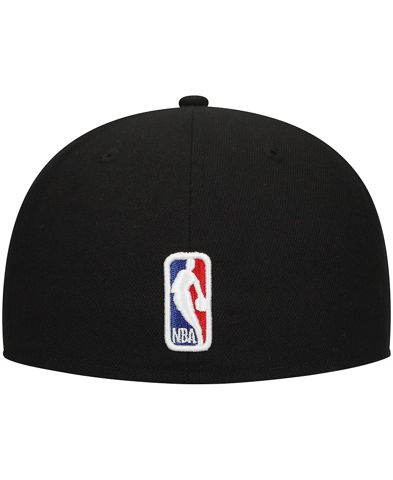 New Era Men's Black Philadelphia 76ers Blackout Shadow Logo 59FIFTY Hat