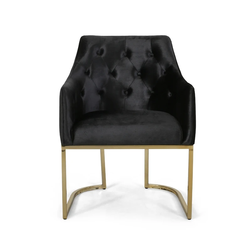 Simplie Fun Luxurious Modern Glam Accent Chair With Gold Accents