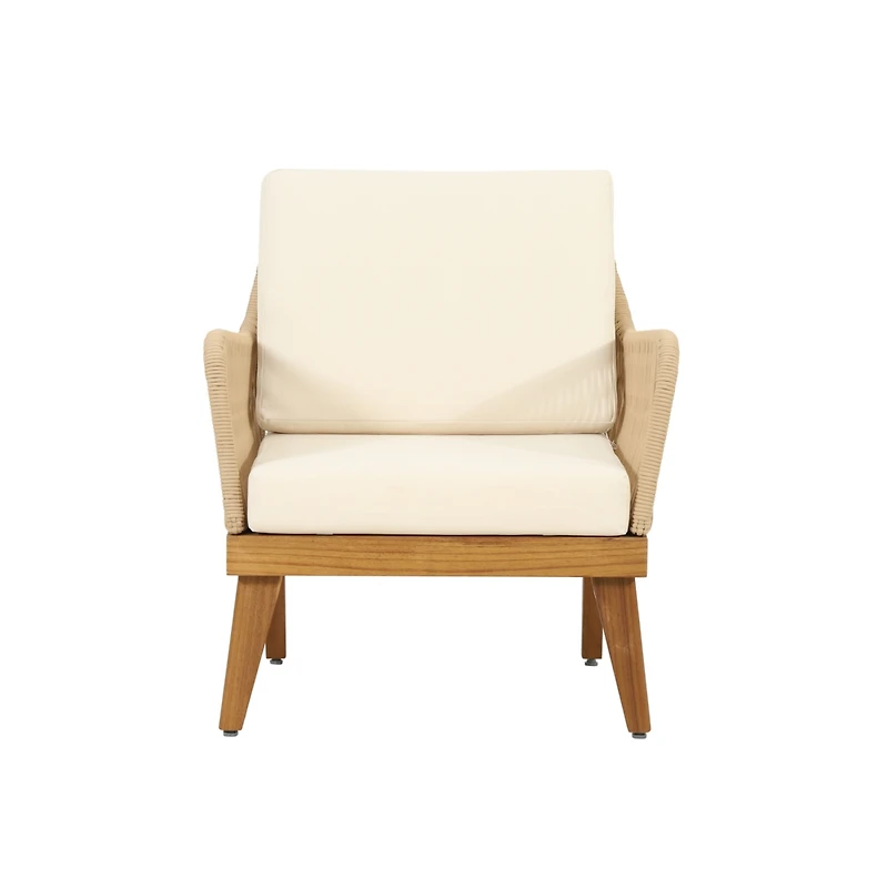 Streamdale Annisa Acacia Wood Rope Weave Club Chair