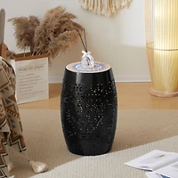Streamdale 12" Mosaic Side Table Pattern, Black Iron Frame