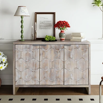 Streamdale 3 Door Wooden Accent Cabinet Sideboard Buffet
