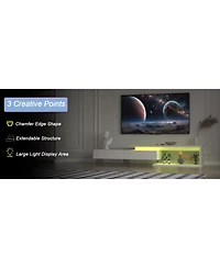 Extendable Led Tv Stand with Remote Control, Multiple Lighting Modes
