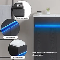 Modern 30" Bathroom Vanity with Radar Light, Storage, Metal Legs