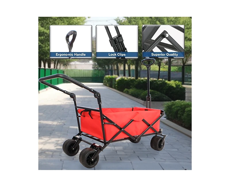 Streamdale Folding Wagon Cart Durable, All-Terrain, Utility, Beach, Picnic