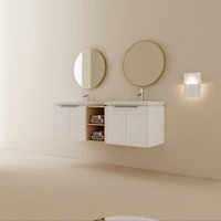 Streamdale Wall-Mount Vanity with Dual Ceramic Sink and Storage