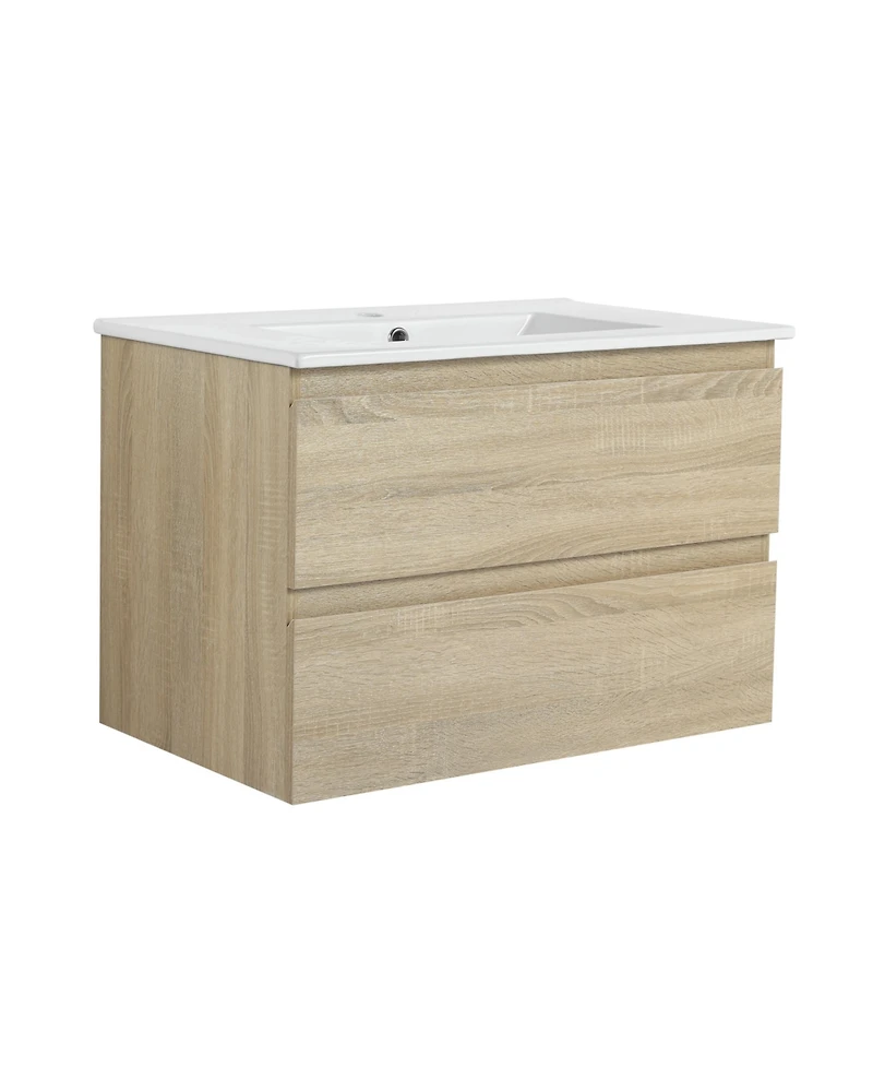 Streamdale 30" Wood Grain Vanity with Ceramic Sink and Soft-Close Drawers