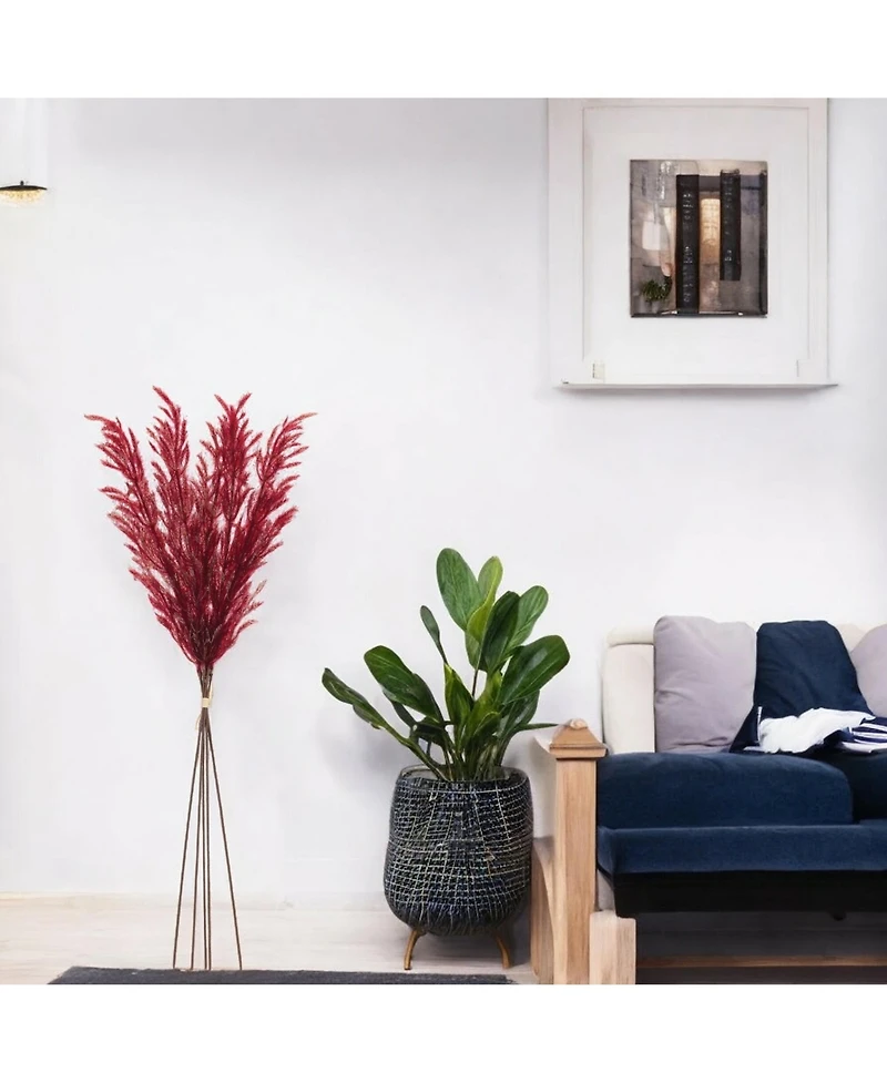 Slickblue Plume Bundles - Decorative Feathery Accents (Set of 6)