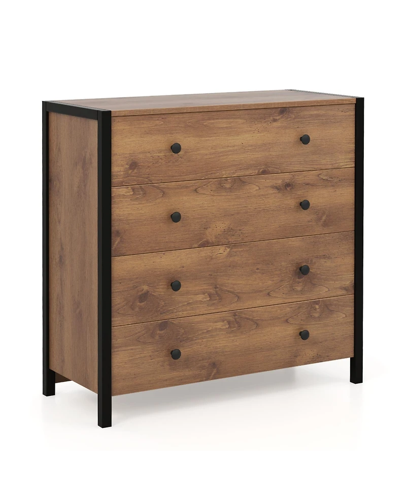 Slickblue 4-Drawer Dresser Modern Wooden Chest of Drawers for Bedroom Living Room