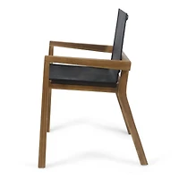 Streamdale Versatile Outdoor Mesh And Wood Dining Chair