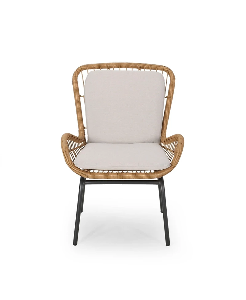 Simplie Fun Pabrico Modern Wicker Club Chair With Water-Resistant Cushions