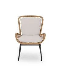 Simplie Fun Pabrico Modern Wicker Club Chair With Water-Resistant Cushions