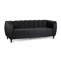 Streamdale Furniture Miranda Velvet Sofa: Modern Glam With Channel Stitching