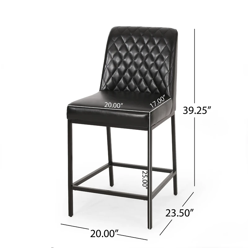 Streamdale Contemporary Diamond-Stitched Upholstered Counter Stool