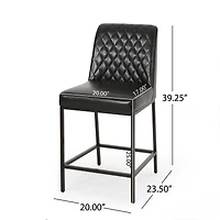 Streamdale Contemporary Diamond-Stitched Upholstered Counter Stool