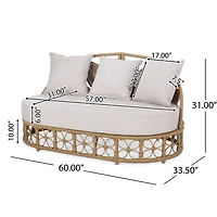 Streamdale Furniture Wicker Outdoor Daybed With Pillows