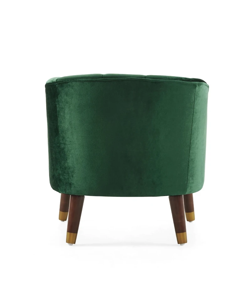 Streamdale Stylish Velvet Barrel Accent Chair with Sturdy Legs