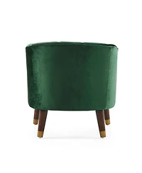 Streamdale Stylish Velvet Barrel Accent Chair with Sturdy Legs