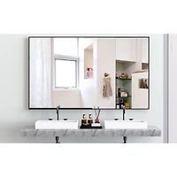 Simplie Fun 60x36" Oversized Rectangle Mirror with Removable Tray & Aluminum Frame