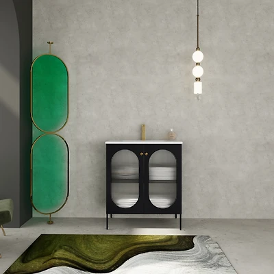 Streamdale 30" Freestanding Vanity with Ceramic Sink, Unique Design