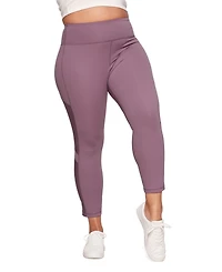 Adore Me Plus Size Cali Active 7/8 Legging With Striped Mesh